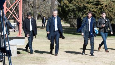 El presidente Macri y parte de su comitiva visitaron El Tres en su aniversario
