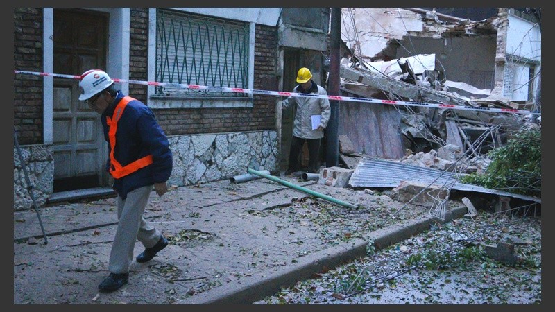 La cuadra de la explosión el lunes pasado.