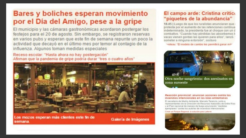 Un collage de noticias de diferentes años y con diferentes formatos de Rosario3.com