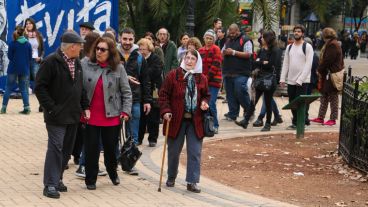Vermeulen, durante una de las tradicionales rondas de las Madres de la Plaza 25 de Mayo.