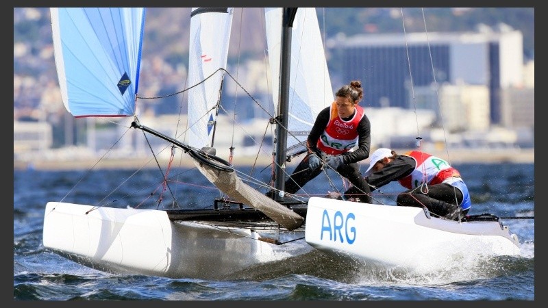 El binomio albiceleste durante la prueba del pasado jueves.