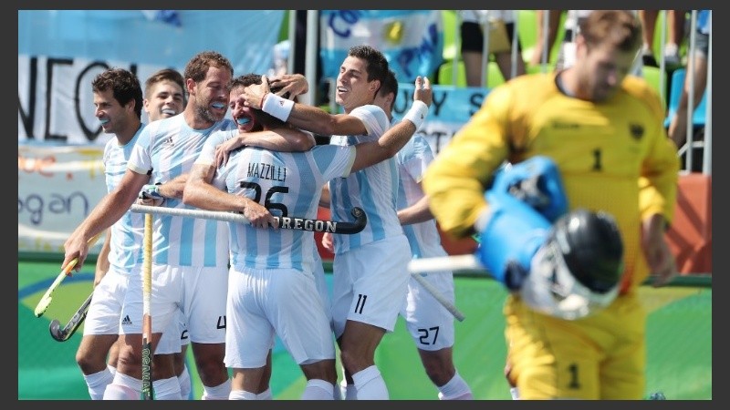 Repetido festejo albiceleste en Deodoro.