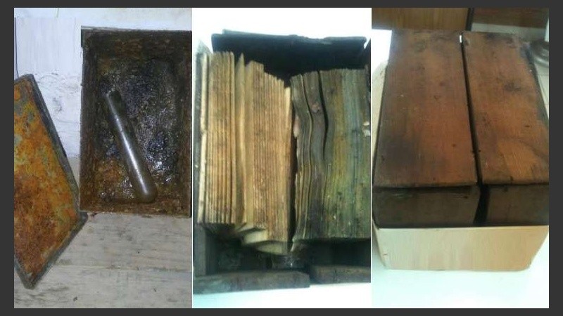 El material histórico encontrado en espacios públicos de Zavalla. 
