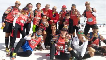 Nahuel con sus amigos en el Raid de los Andes en mayo pasado.