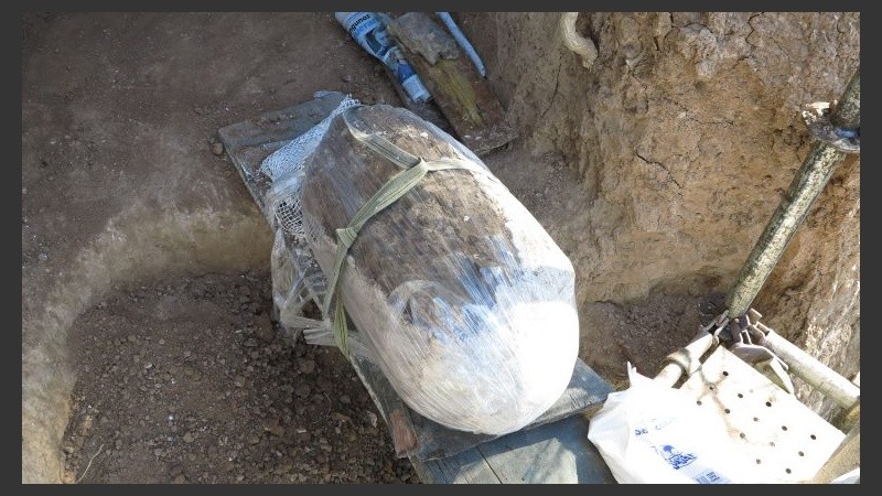 Los restos fueron trasladados a la Casa de la Cultura.