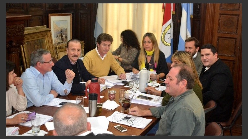 Los ediles este miércoles en la reunión de Labor Parlamentaria.