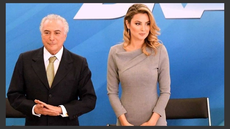 Temer y la joven y flamante primera dama. 