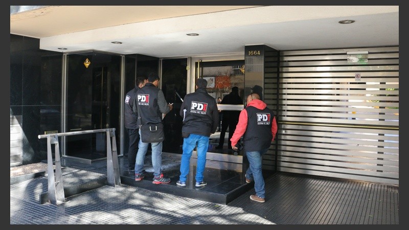 La PDI trabajando en el lugar este domingo.