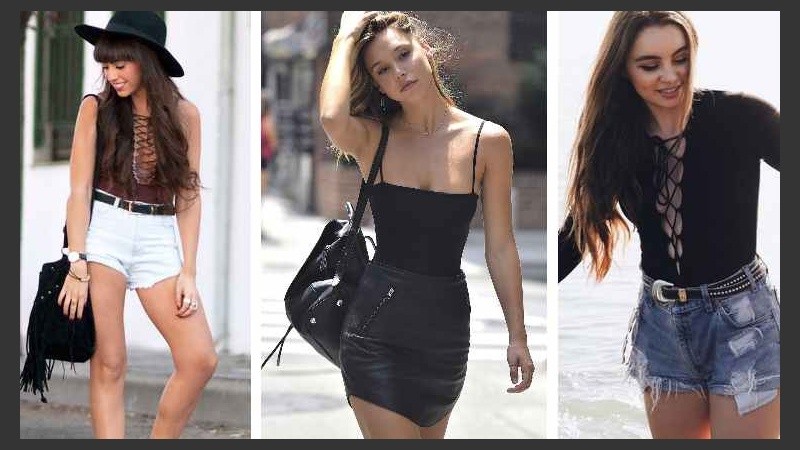 Para lucir un outfit casual podés combinar tu body con jeans, shorts y polleras.