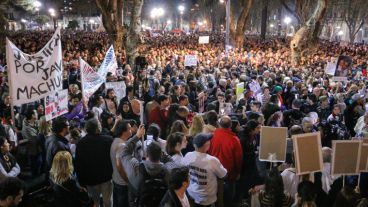 Miles de vecinos salieron a manifestarse. (Alan Monzón/Rosario3.com)