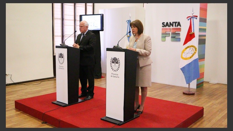 Lifschitz y Bullrich en conferencia de prensa este viernes.