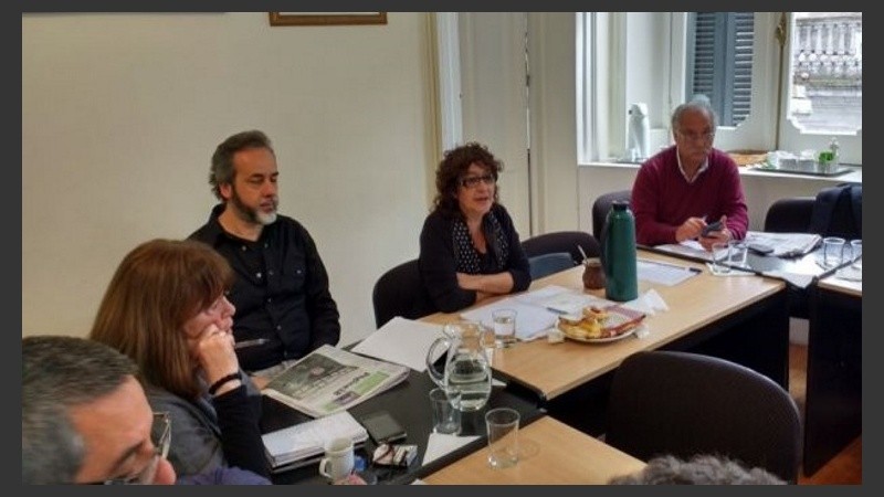 Los secretarios generales reunidos este martes.