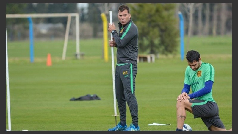 Colman, en su etapa como preparador físico de Coudet. Herrera a sus órdenes.