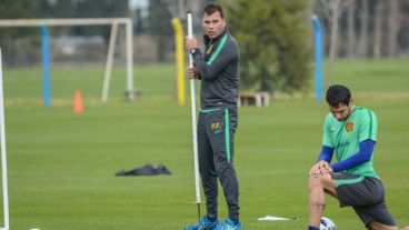 Colman, en su etapa como preparador físico de Coudet. Herrera a sus órdenes.