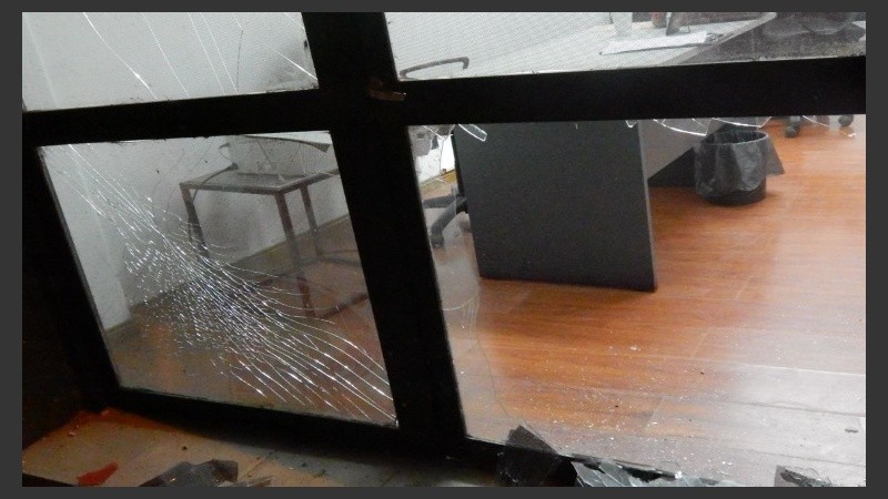 La entrada a a oficina de prensa.