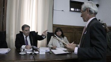 Amelong, uno de los acusados, frente al Tribunal este jueves.
