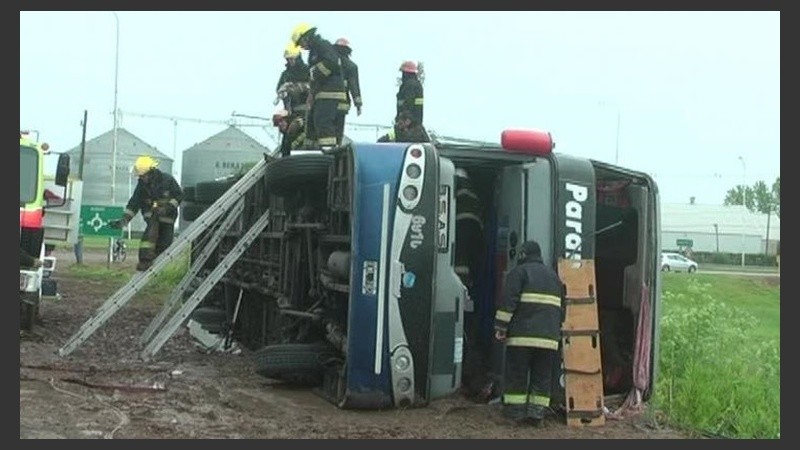 El micro tuvo un problema en los frenos.