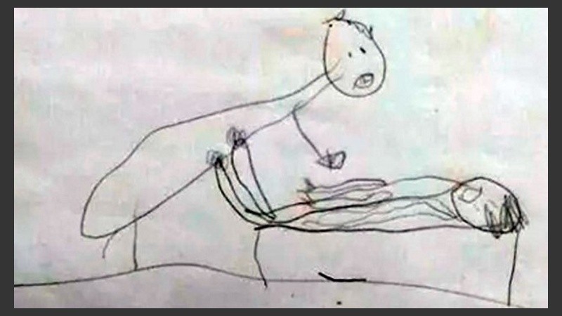 Uno de los dibujos de la nena por los cuales se detectó el abuso.