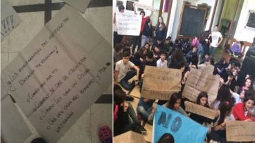 En el Normal 1 también hubo consignas y sentada en contra del Operativo y sentada.