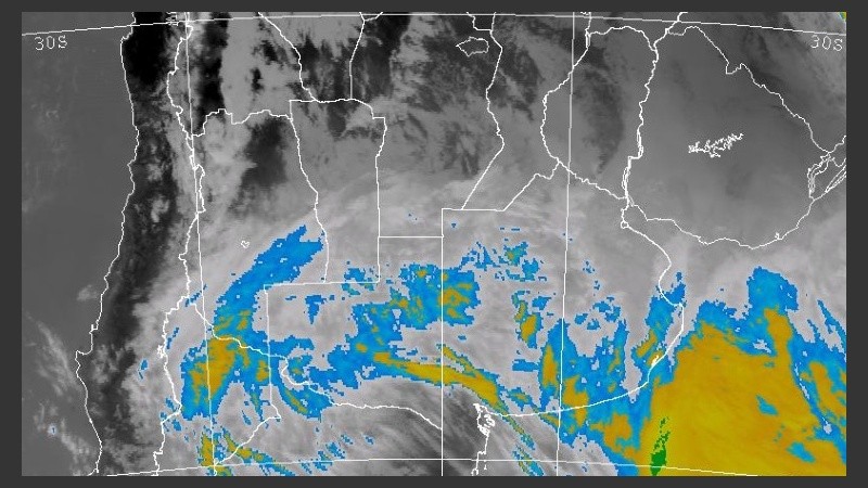 La imagen satelital del centro del país.