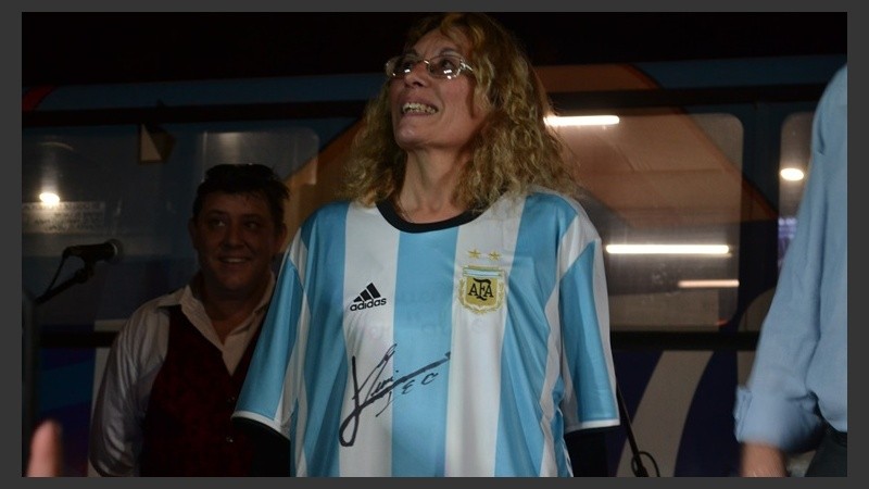 Graciela, la ganadora de la camiseta de Leo Messi. 