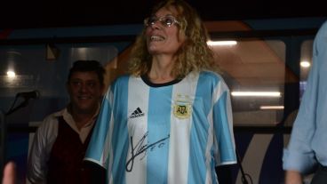 Graciela, la ganadora de la camiseta de Leo Messi.