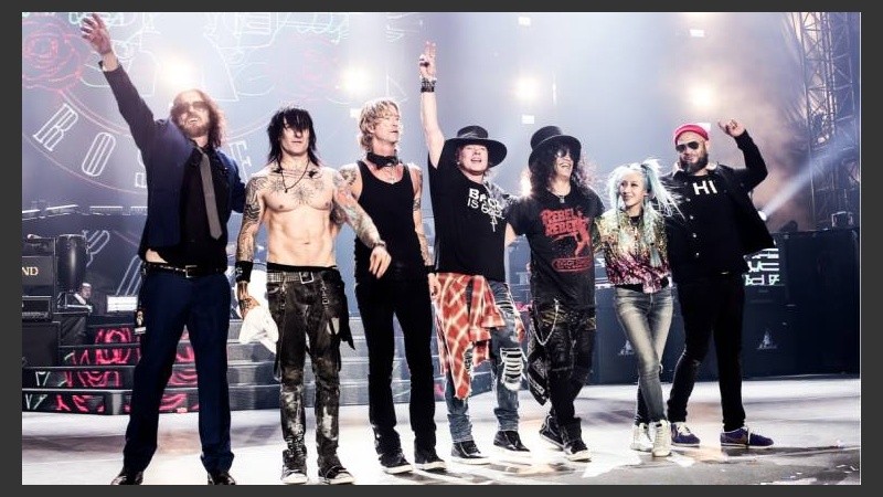 Guns N' Roses llega a Rosario con Axl Rose, Slash, Duff McKagan, Richard Fortus, Frank Ferrer, Dizzy Reed  y  Melissa Reese.