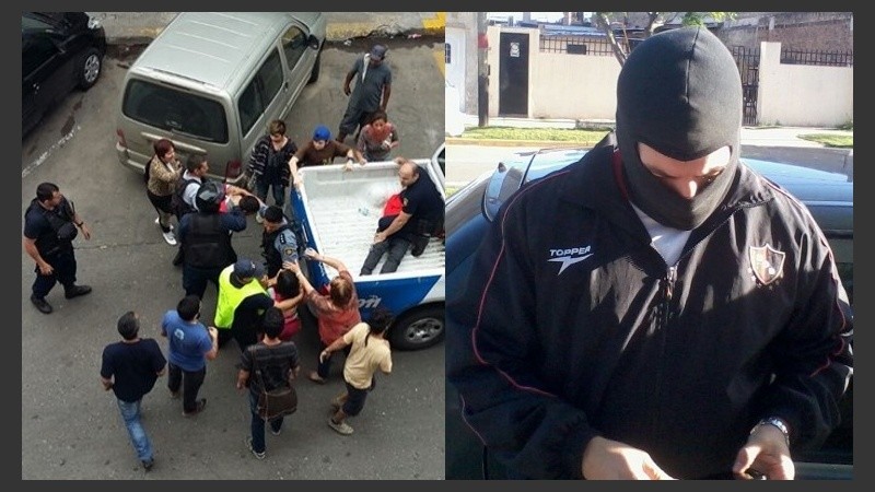 Dos hechos: los incidentes en la puerta de Niñez y policías encapuchados en zona sur.