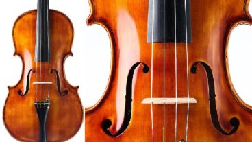 La viola es similar al violín pero de mayor tamaño.