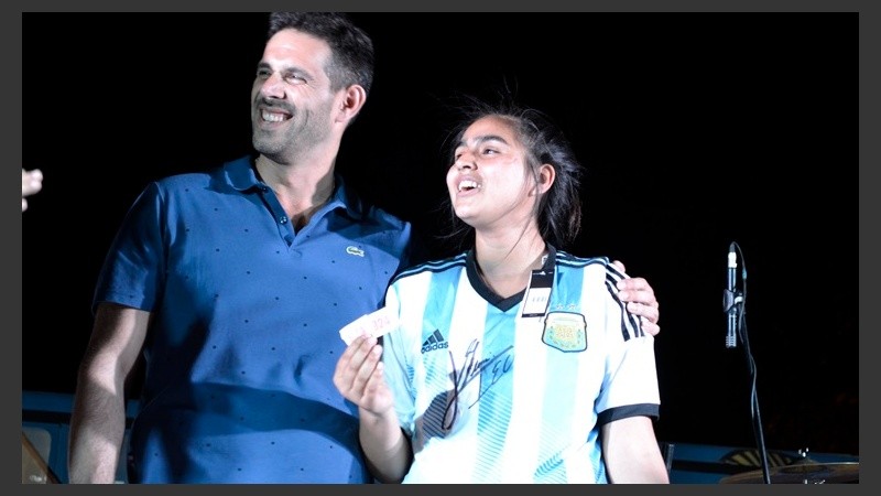 Wanda, la ganadora de la camiseta de la selección autografiada por Messi.