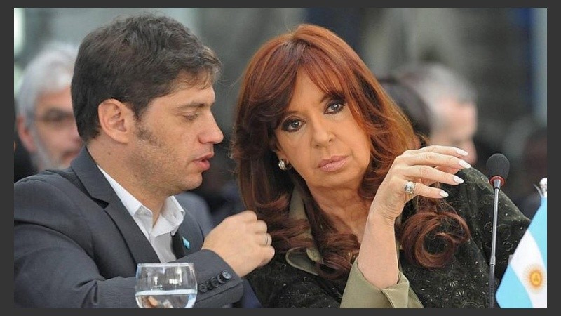 La ex mandataria Cristina Kirchner y el ex ministro de Economía Axel Kicillof.