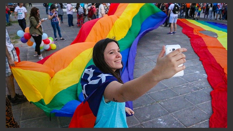 La marcha del orgullo en las calles de Rosario.