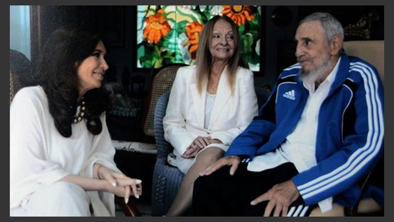 Fidel cuando fue visitado por la ex presidenta Cristina Kirchner. 