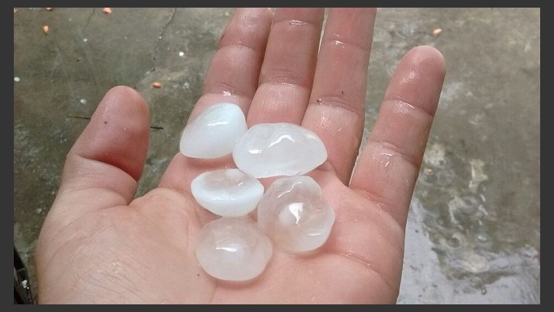 El granizo que cayó en la zona. 