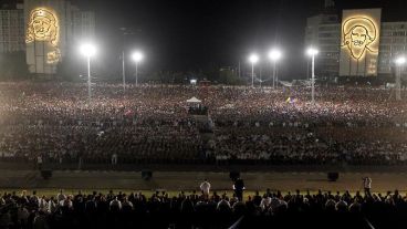 El masivo acto celebrado en la Plaza de la Revolución el martes a la noche.