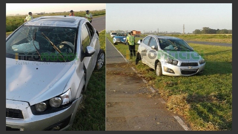 El vehículo mordió la banquina y despistó