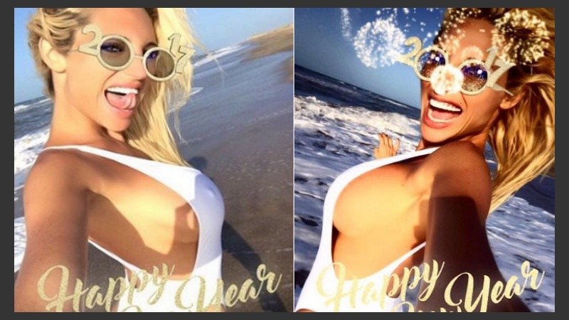 Vicky Xipolitakis celebró fin de año junto al mar. 