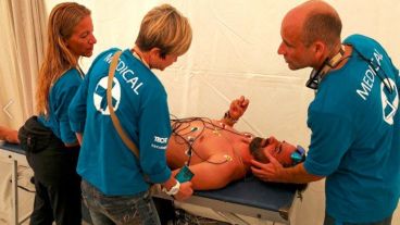 El eslovaco al momento de ser atendido.