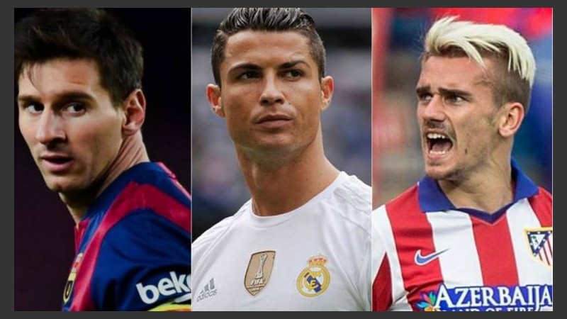 Lionel Messi, Cristiano Ronaldo y Antoine Griezmann; los favoritos