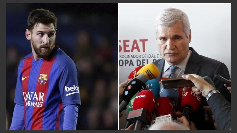 Messi y el dirigente echado por el Barsa. 