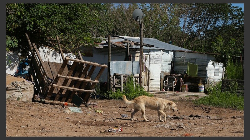 Varias casas precarias se encuentran cerca del arroyo. 