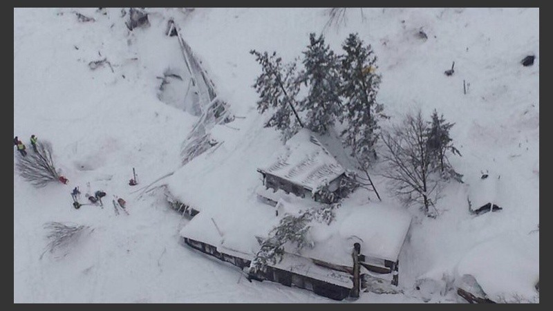 Fotografía aérea del hotel. 