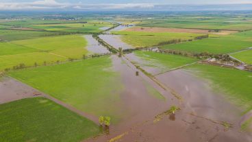 Vista de los campos del sur de Santa Fe inundados a principios de año.