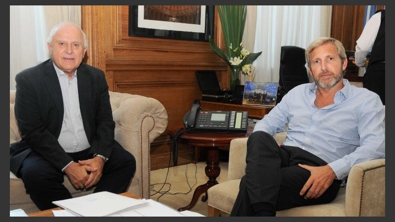 Lifschitz y Frigerio en la reunión de este jueves en Casa Rosada. 