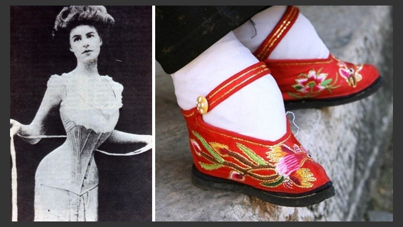 Los corsets y los pies vendados eran verdaderos elementos de tortura.