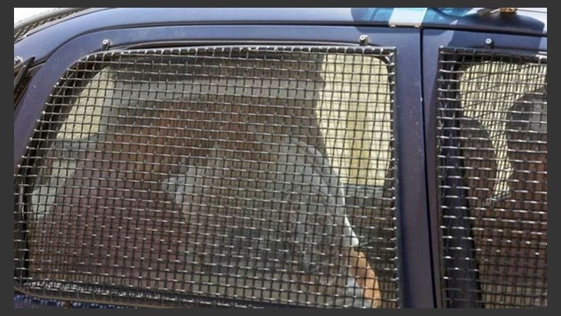 Los rugbiers al salir de Tribunales. 