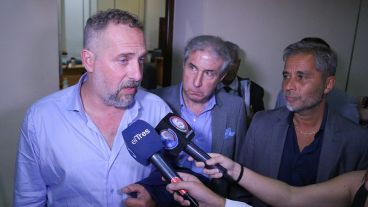 Marcos Cella y sus defensores hablaron con la prensa tras la audiencia imputativa.