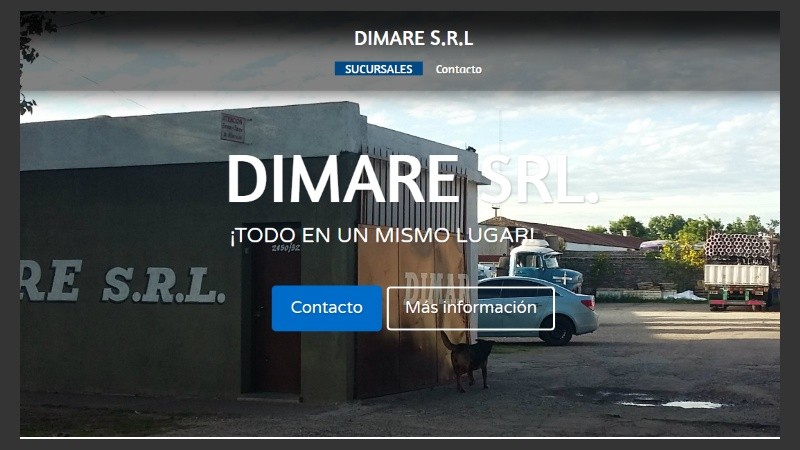 La web de Dimare SRL. 