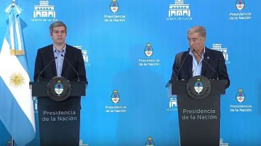 Peña habló desde Olivos junto a Oscar Aguad.