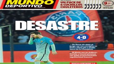 "Desastre", titula el diario español Mundo Deportivo.